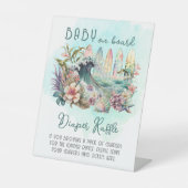 ベビーオンボードトロピカルサーフィンおむつラッフル 台座サイン (正面)