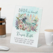 ベビーオンボードトロピカルサーフィンおむつラッフル 台座サイン (インサイチュ)