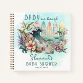 ベビーオンボードトロピカルサーフィンフローラゲストブック ノートブック (正面)