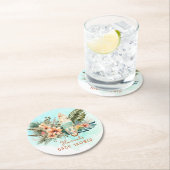 ベビーオンボードトロピカルサーフニュートラルベビーシャワー ラウンドペーパーコースター (インサイチュ)