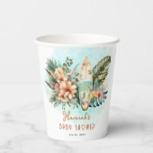 ベビーオンボードトロピカルサーフニュートラルベビーシャワー 紙コップ (裏面)