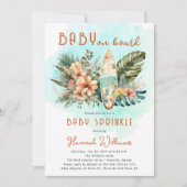 ベビーオンボードトロピカルサーフニュートラルベビー散布 招待状 (正面)