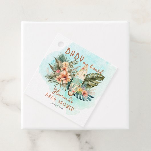 ベビーオンボードトロピカルサーフベビーシャワー フェイバータグ (インサイチュ)