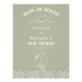 ベビーオンボードニュートラルグリーンベビーシャワーへようこそ フォトプリント (正面)