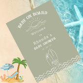 ベビーオンボードニュートラルグリーンベビーシャワーへようこそ フォトプリント           