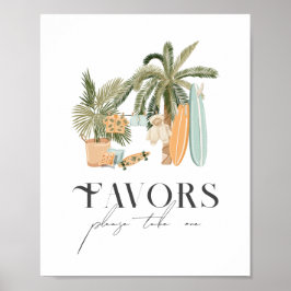 ベビーオンボードパームツリーサーフベビーシャワーの好意 ポスター