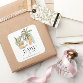 ベビーオンボードパームツリーサーフボードベビーシャワー スクエアシール