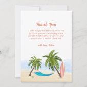 ベビーオンボードビーチサーフィンベビーシャワー サンキューカード (正面)