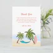 ベビーオンボードビーチサーフィンベビーシャワー サンキューカード (スタンド正面)