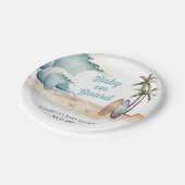 ベビーオンボードビーチサーフィンベビーシャワー ペーパープレート (アングル)
