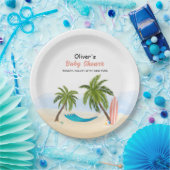 ベビーオンボードビーチサーフィンベビーシャワー ペーパープレート (パーティー)