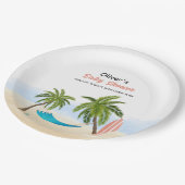 ベビーオンボードビーチサーフィンベビーシャワー ペーパープレート (アングル)