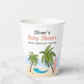 ベビーオンボードビーチサーフィンベビーシャワー 紙コップ (裏面)