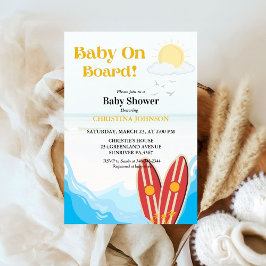 ベビーオンボードビーチサーフィンボードベビーシャワー 招待状