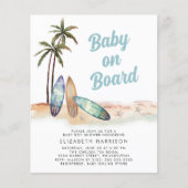 ベビーオンボードビーチサーフベビーシャワー招待状 (正面)