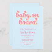 ベビーオンボードビーチサーフベビーシャワー招待状 招待状 (正面/裏面)