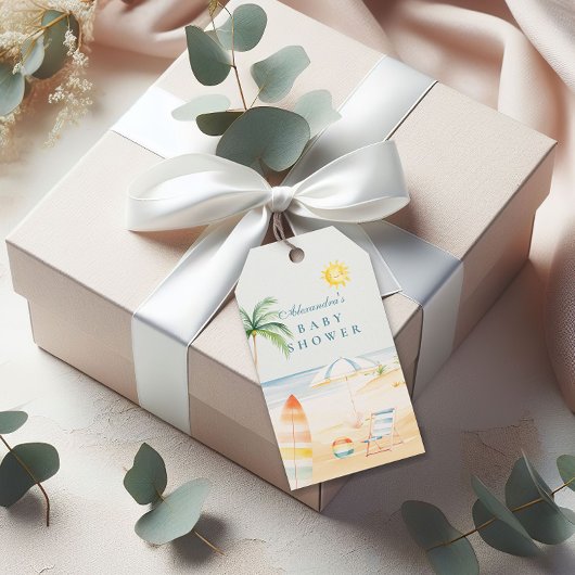ベビーオンボードビーチサーフベビーシャワー ギフトタグ