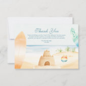 ベビーオンボードビーチサーフベビーシャワー サンキューカード (正面)