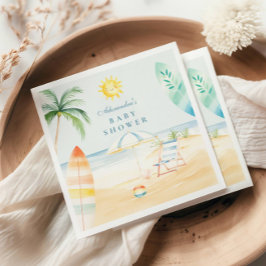 ベビーオンボードビーチサーフベビーシャワー スタンダードカクテルナプキン