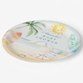 ベビーオンボードビーチサーフベビーシャワー ペーパープレート (アングル)