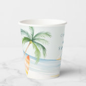 ベビーオンボードビーチサーフベビーシャワー 紙コップ (正面)