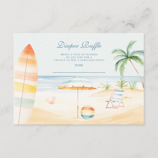 ベビーオンボードビーチサーフベビーシューウィディパーラッフル エンクロージャーカード (正面)