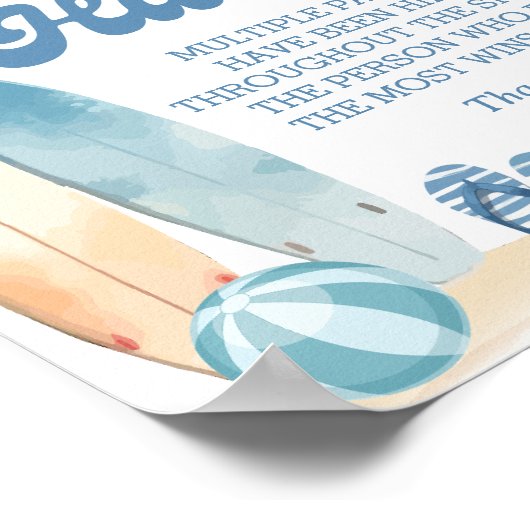 ベビーオンボードビーチベビーシャワーおしゃぶり狩りゲーム ポスター (角)