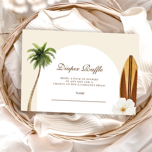 ベビーオンボードビーチベビーシャワーおむつラッフル エンクロージャーカード