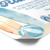 ベビーオンボードビーチベビーシャワーおむつラッフル ポスター (角)