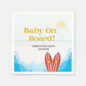 ベビーオンボードビーチベビーシャワー感謝していユー スタンダードカクテルナプキン (正面)