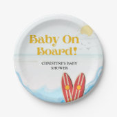 ベビーオンボードビーチベビーシャワー感謝していユー ペーパープレート (正面)