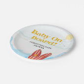 ベビーオンボードビーチベビーシャワー感謝していユー ペーパープレート (アングル)