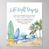 ベビーオンボードビーチベビーシャワー深夜おむつ ポスター (正面)