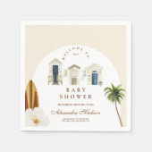 ベビーオンボードビーチベビーシャワー スタンダードカクテルナプキン (正面)