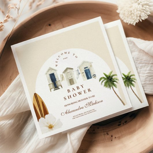 ベビーオンボードビーチベビーシャワー スタンダードカクテルナプキン