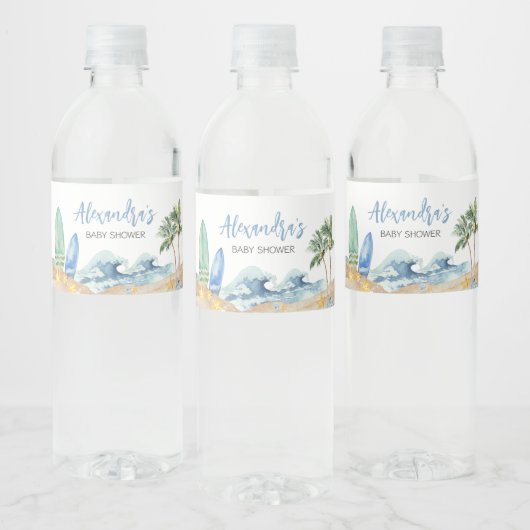 ベビーオンボードビーチベビーシャワー ペットボトルラベル (ボトル)