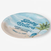 ベビーオンボードビーチボーイベビーシャワー ペーパープレート (アングル)