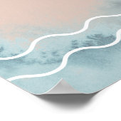 ベビーオンボードピンクサーフベビーシャワーウェルカム ポスター (角)