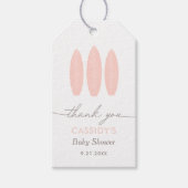 ベビーオンボードピンクサーフベビーシャワー ギフトタグ (正面)