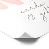 ベビーオンボードピンクサーフボードカードとギフトサイン ポスター (角)