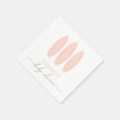 ベビーオンボードピンクサーフボードベビーシャワー スタンダードカクテルナプキン (角)