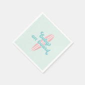 ベビーオンボードピンクビーチベビーシャワー スタンダードカクテルナプキン (角)