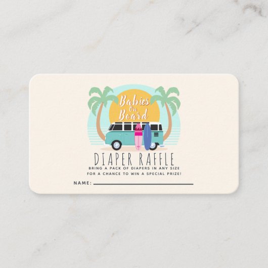 ベビーオンボードファンツインズおむつラッフル 名刺 (正面)