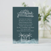 ベビーオンボードブックリクエスト石板ブルーベビーシャワー 招待状 (スタンド正面)