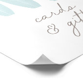 ベビーオンボードブルーサーフボードカードとギフトサイン ポスター (角)