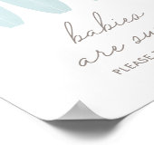 ベビーオンボードブルーサーフボードベビーはスウィートサイン ポスター (角)