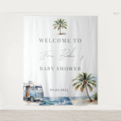 ベビーオンボードベビーシャワーサーフビーチ タペストリー (正面)