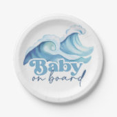 ベビーオンボードベビーシャワープレート、サーフベビーシャワー ペーパープレート (正面)
