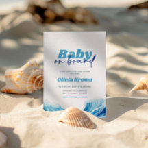 ベビーオンボードベビーシャワー招待状サーフベビー