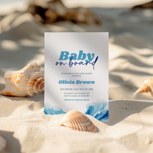 ベビーオンボードベビーシャワー招待状サーフベビー 招待状